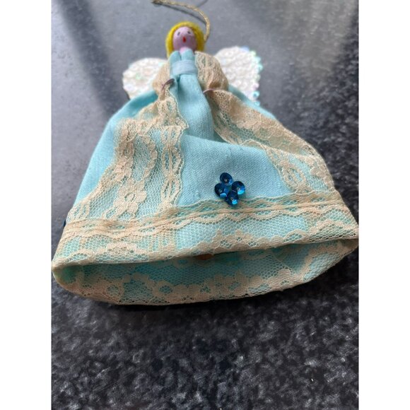 Vtg 1970's Detroit Artist Mary Ewald Christmas Ornament Angel Clothespin Doll - Picture 4 of 9